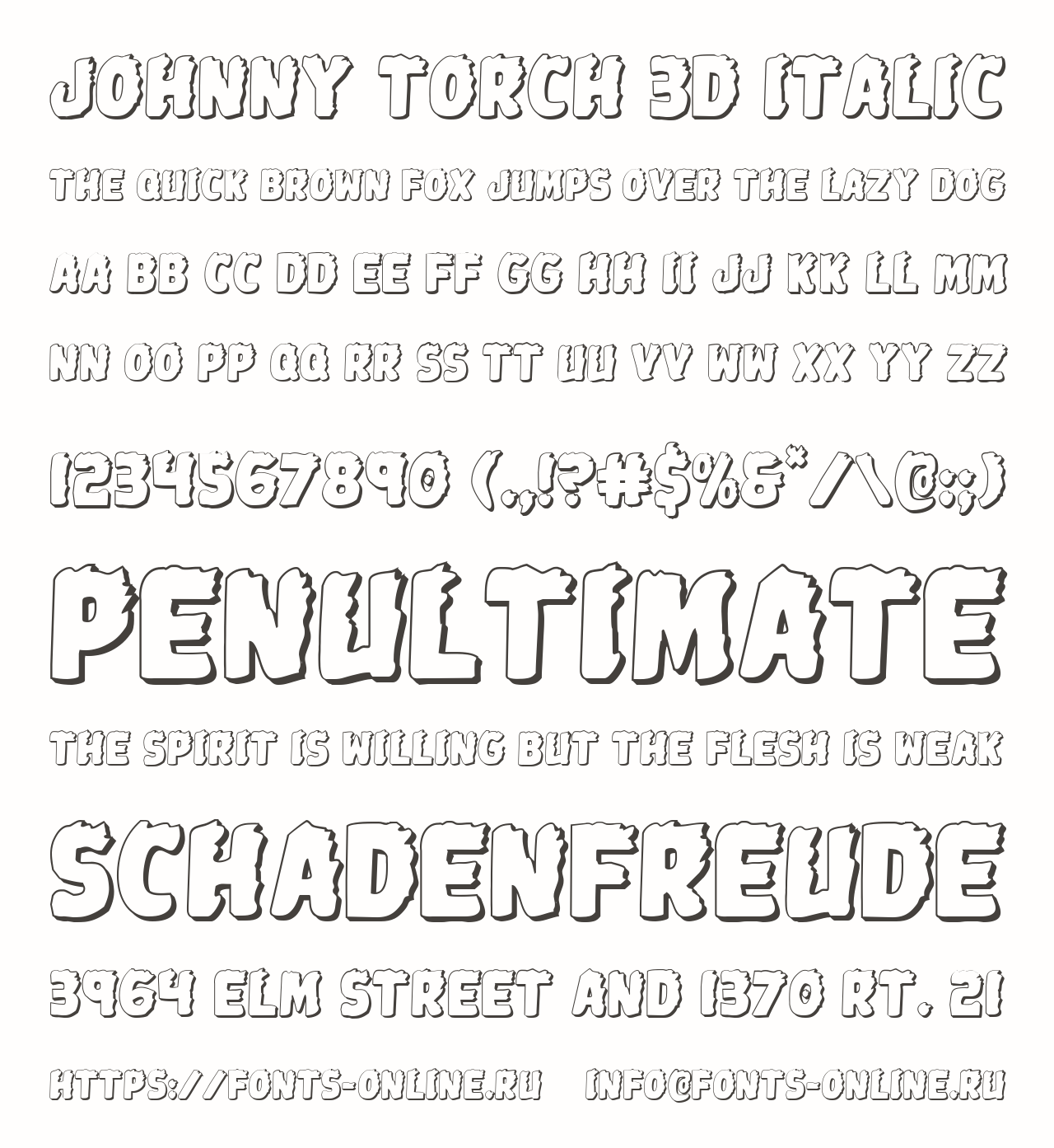 Johnny Torch 3D Italic Free Font Download